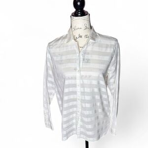 GapClassic White Striped Women’s Shirt Size Small